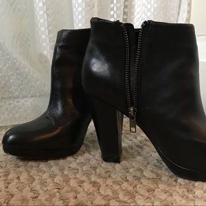 Black Leather ALDO Ankle Boots